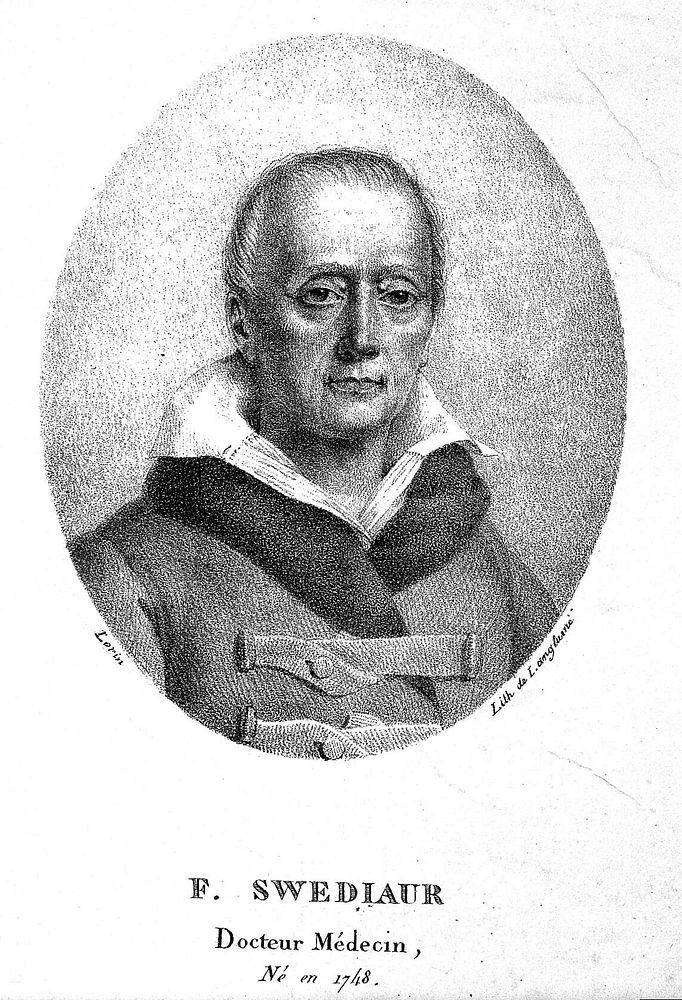François Xavier Swediaur [Schwediauer, Swediar]. Lithograph by Langlumé after L. Lorin.