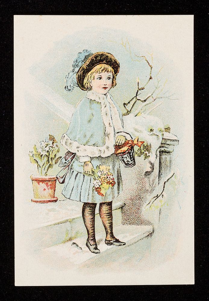 Dr. Thomas' Eclectric Oil! : what it has done : what it will do : [girl on steps in the snow] / [Foster, Milburn & Co.].