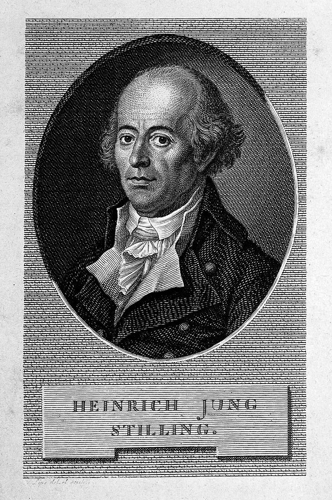 Johann Heinrich Jung-Stilling. Line engraving by J. H. Lips after himself.