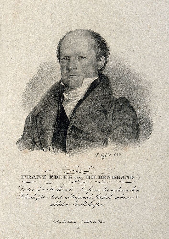 Franz Xavier von Hildenbrand. Lithograph by F. Eybl, 1830.