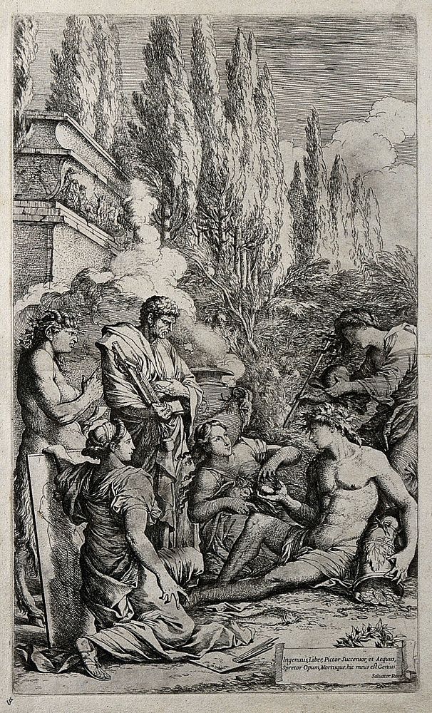 The genius of Salvator Rosa. Etching by Salvator Rosa.