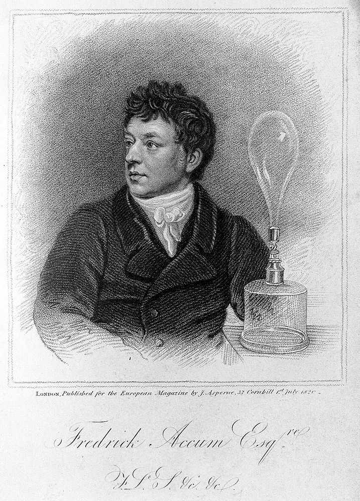 Frederick Christian Accum. Stipple engraving by J. Thompson after S. Drummond, 1808.
