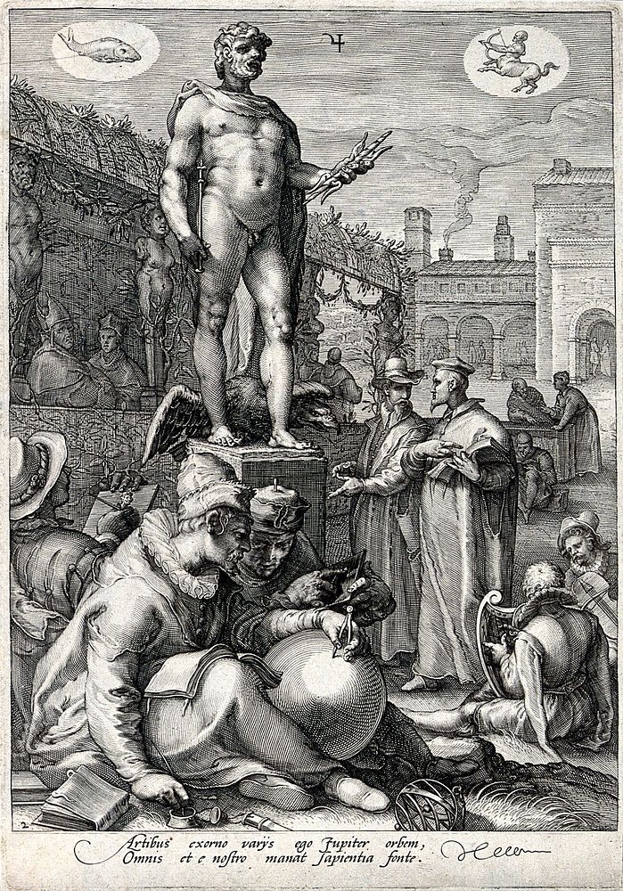 The reign of Jupiter. Engraving by J. Saenredam, 1596, after H. Goltzius.