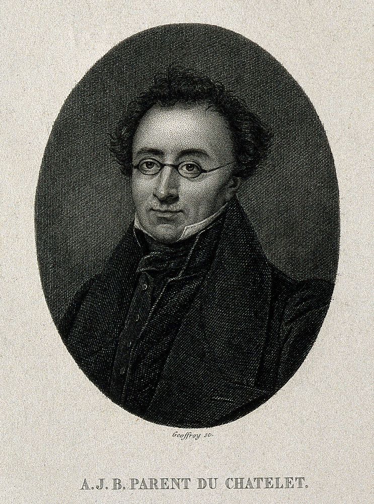 Alex-Jean-Baptiste Parent-Duchâtelet. Stipple engraving by Geoffroy.
