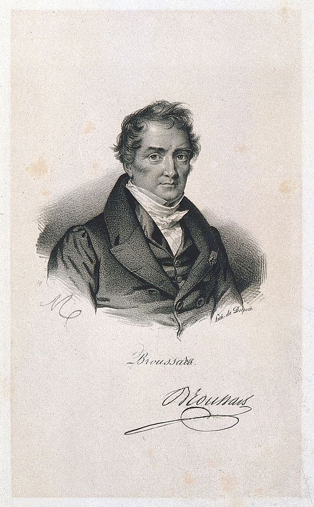 François Joseph Victor Broussais. Lithograph by A. Maurin after N. E. Maurin.