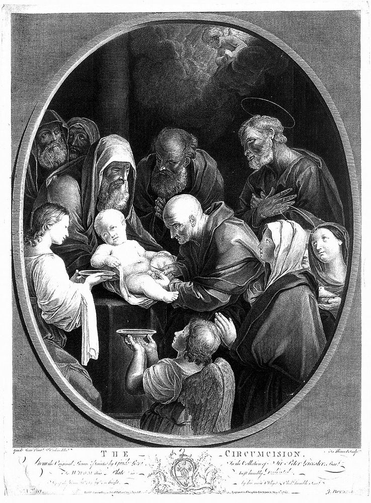 The circumcision of Christ. Engraving by F-G. Aliamet, 1765, after R. Earlom after G. Reni.