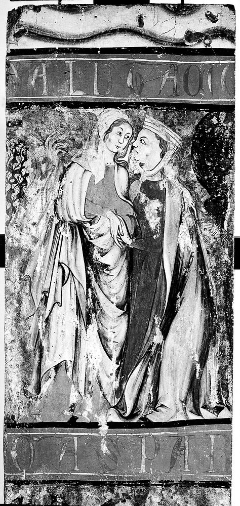 The visitation of the Blessed Virgin Mary to Saint Elizabeth (above) and Caspar, one of the magi, on horseback (below).…