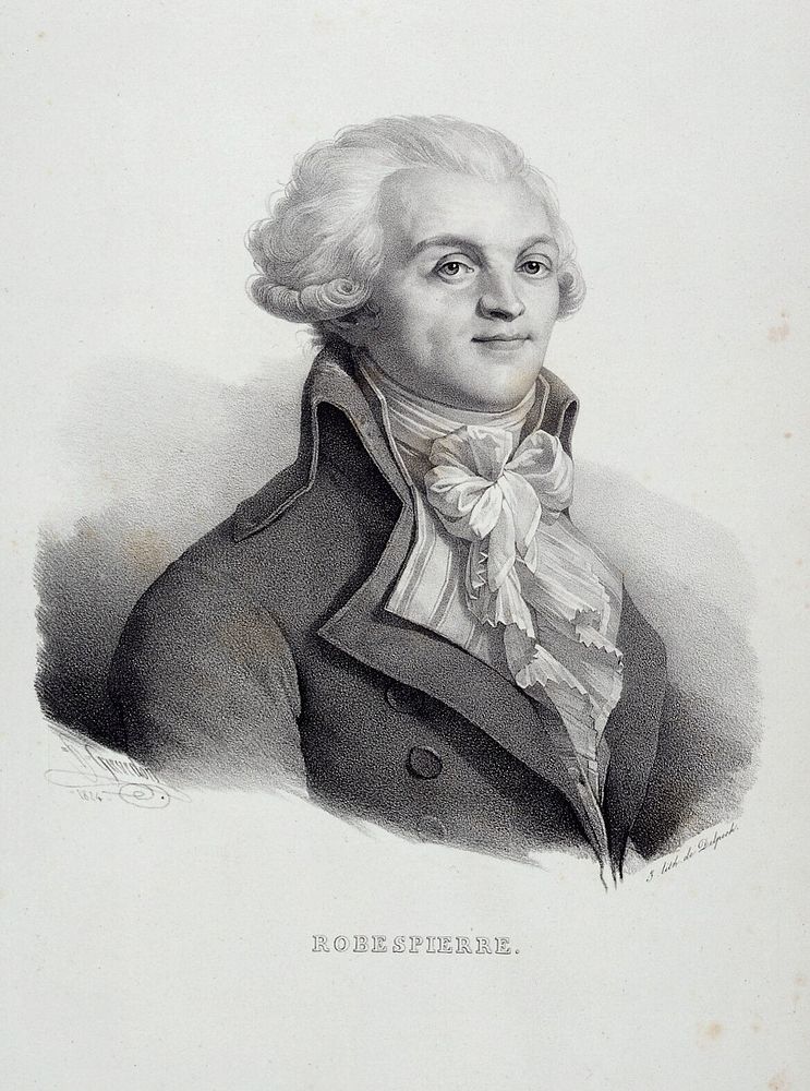 Maximilien-Marie-Isidore de Robespierre. Lithograph by H. Grévedon, 1824.