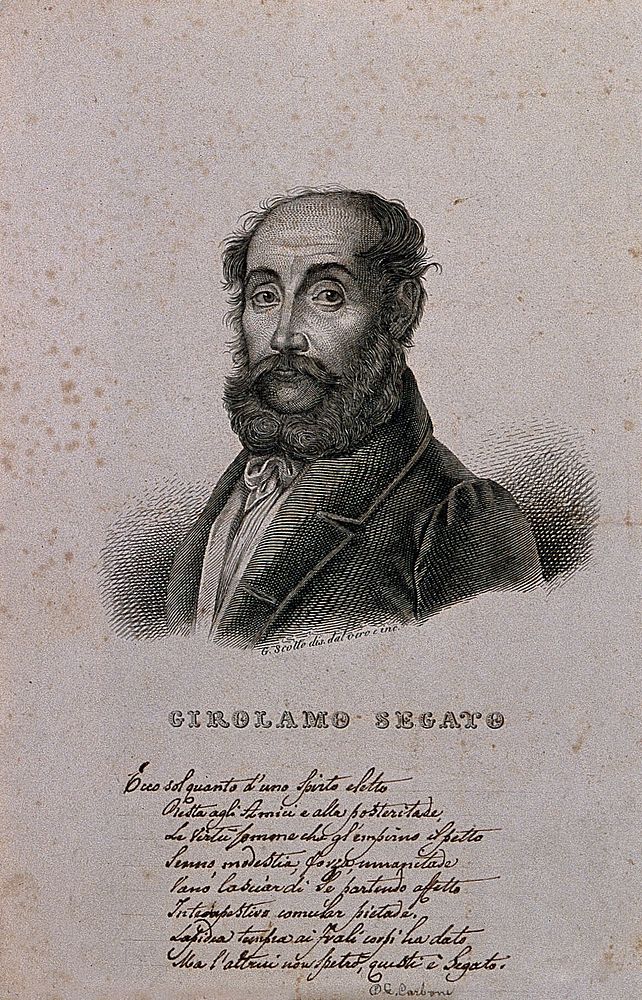 Girolamo Segato. Line engraving by G. Scotto after himself.