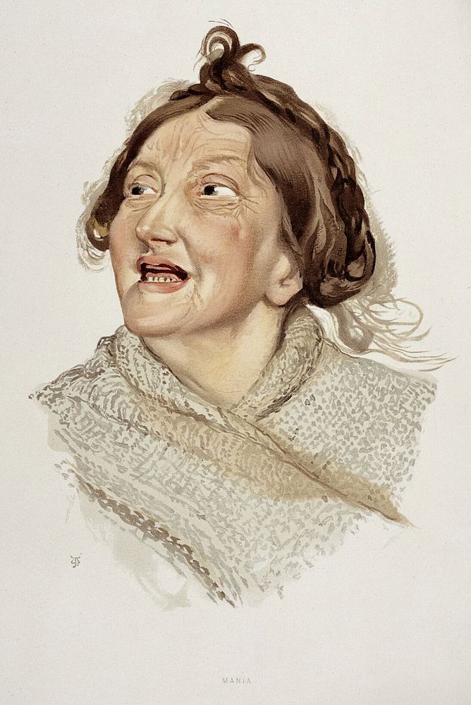 A woman diagnosed as suffering from hilarious mania. Colour lithograph, 1892, after J. Williamson, 1890.