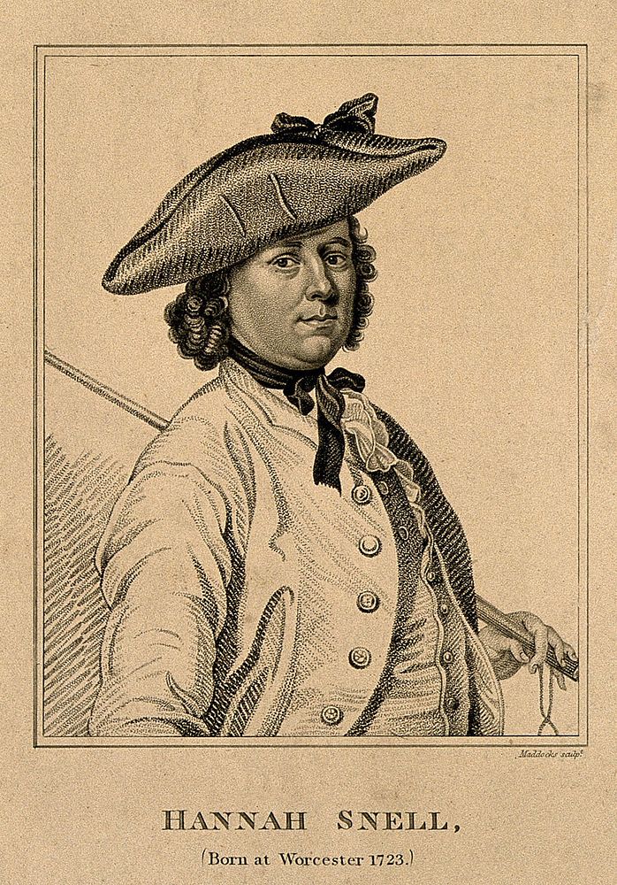 Hannah Snell, a woman who passed as a male soldier. Stipple engraving by Maddocks after R. Phelps.