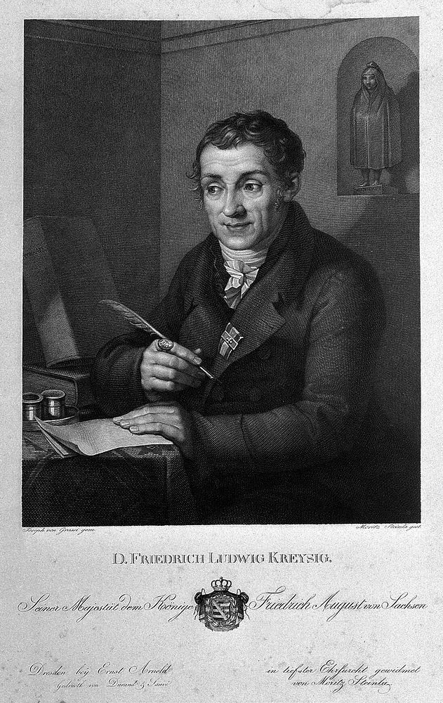 Friedrich Ludwig Kreyssig. Line engraving by M. Steinla after J. von Grassi.