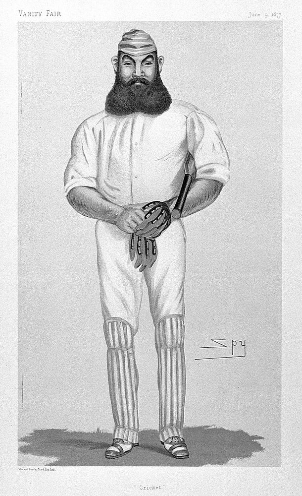 Portrait of William Gilbert Grace, from a cartoon by 'SPY'. One of England's most famous cricketers.