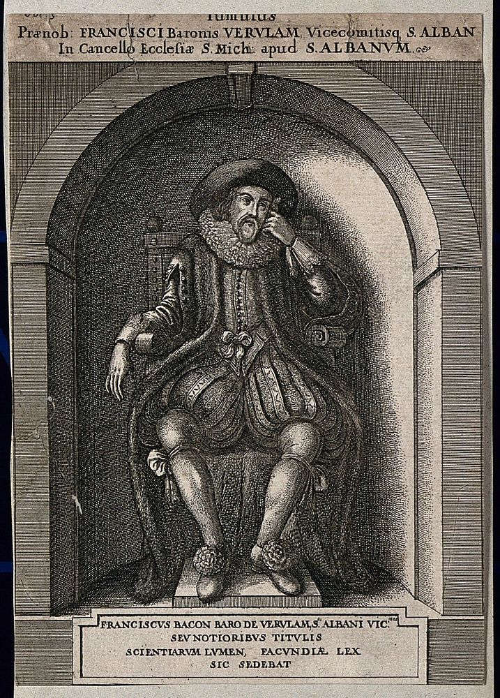 Francis Bacon, Viscount St Albans. Etching by W. Hollar, 1670.