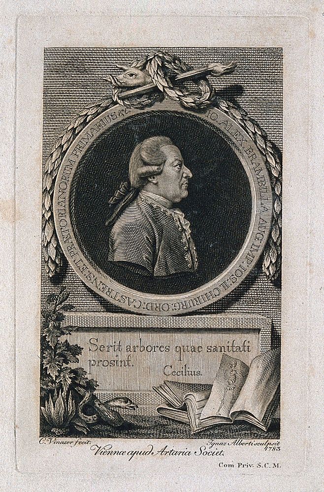 Giovanni Alessandro Brambilla. Line engraving by I. Alberti, 1783, after C. Vinazer.