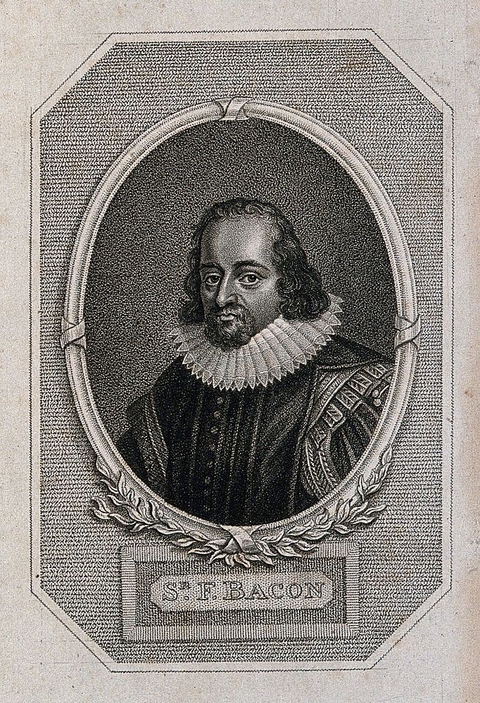 Francis Bacon, Viscount St Albans. Line engraving after P. van Somer.