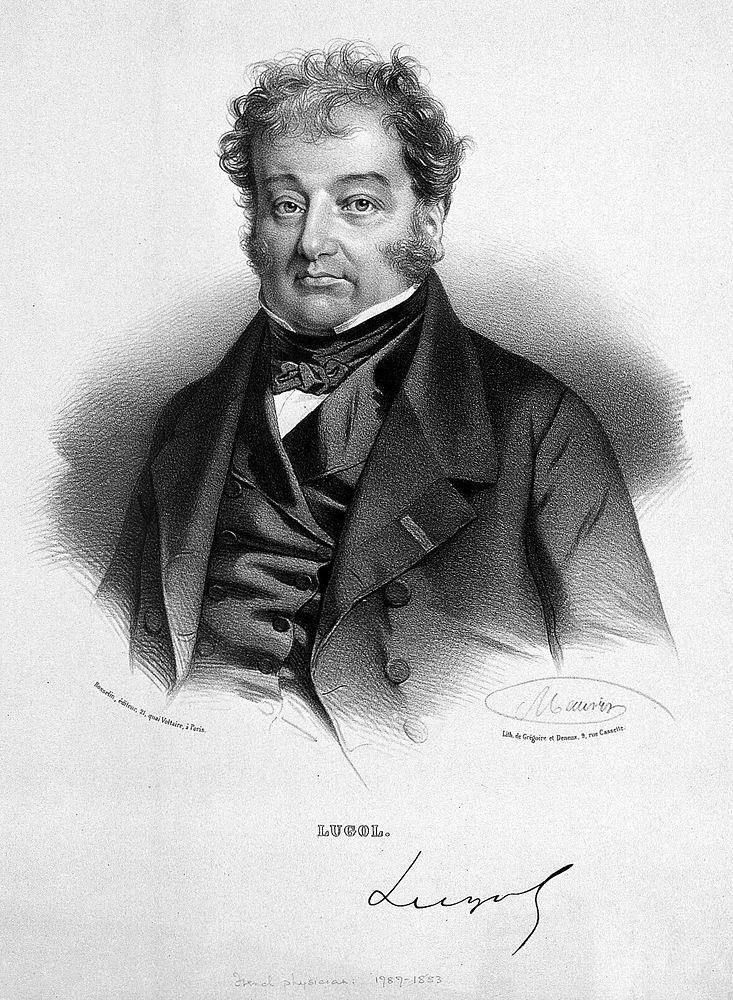 Jean Guillaume Lugol. Lithograph by N. E. Maurin.