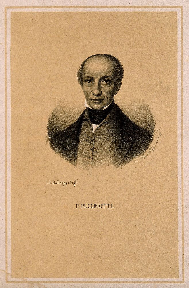Francesco Puccinotti. Line engraving by Maina.