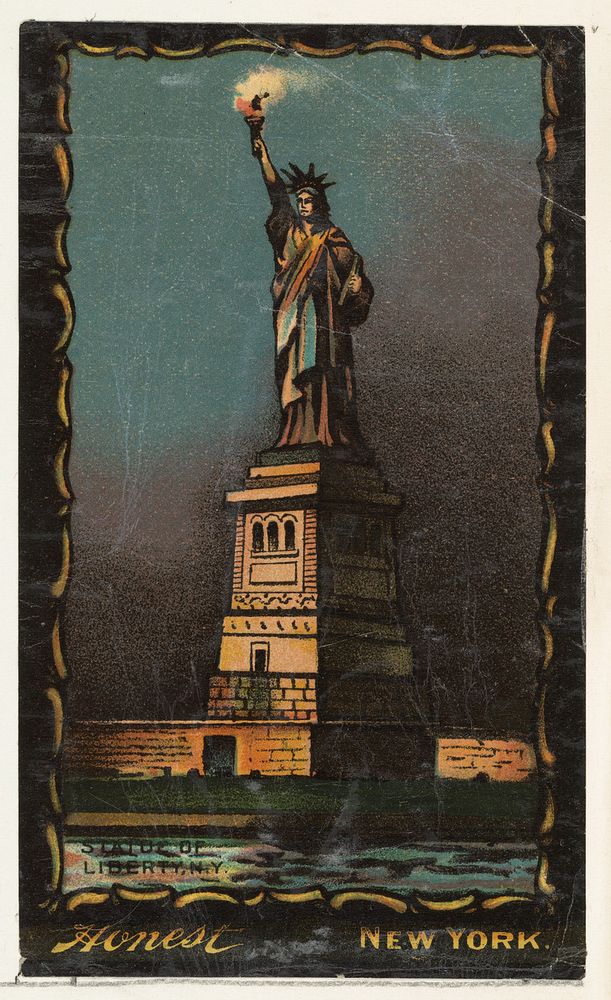 Statue of Liberty, New York, from the Transparencies series (N137) issued by W. Duke, Sons & Co. to promote Honest Long Cut…