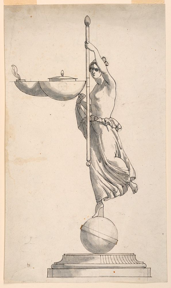Desing for an Oil Lamp, probably Vincenzo Belli