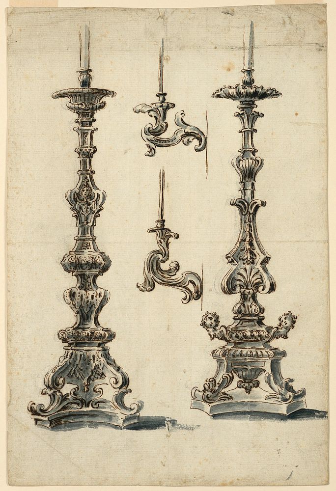 Designs for Altar Candlesticks and Candle Brackets