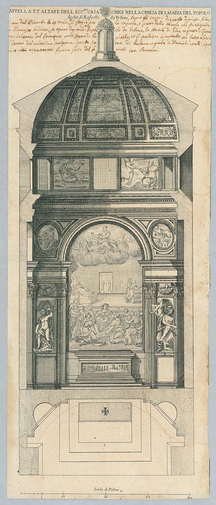 Plan and Elevation for the Chigi Chapel at the Basilica of Santa Maria del Popolo