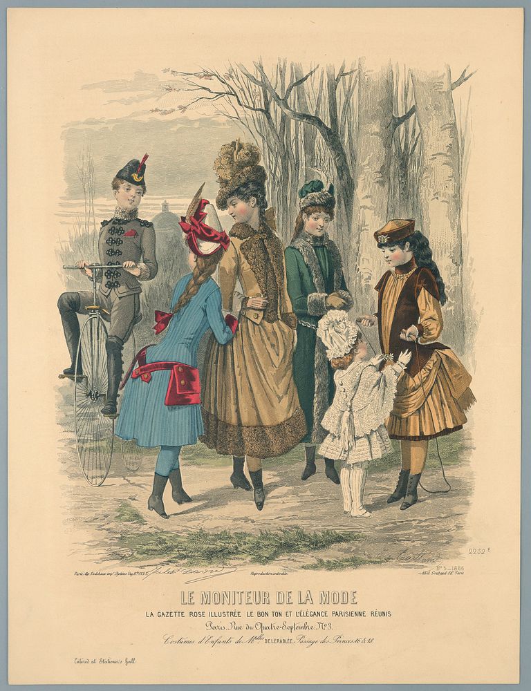 Fashion Plate from "Le Moniteur de la Mode" by E. Gailland