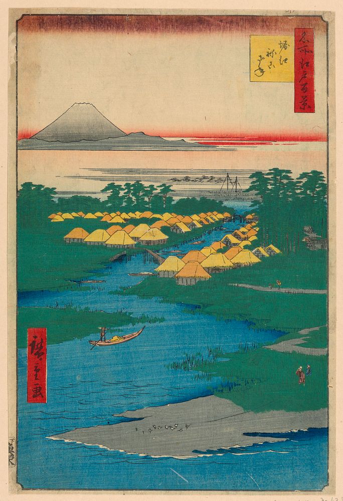 Nekozane at Horikiri Canal No. 96 from One Hundred Famous Views of Edo (Horie, Nekozane) by Utagawa Hiroshige