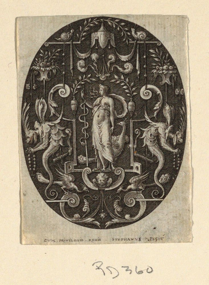 Juno, from the series Grotesques à fond noir, Divinités et Allégories (Grotesques on Black Ground, Divinities and Allegories)