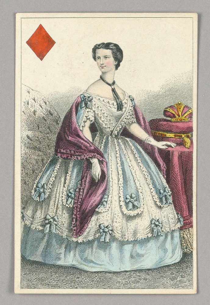 Elisabeth, Empress of Austria, Queen of Diamonds from Set of "Jeu Imperial&ndash;Second Empire&ndash;Napoleon III" Playing…