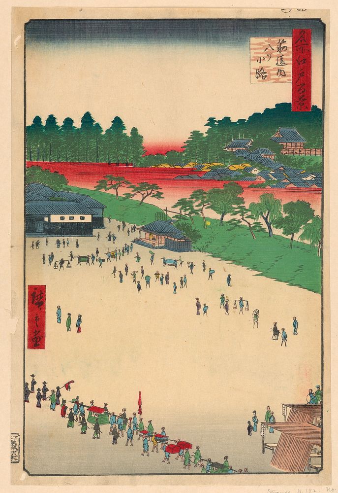 Yatsukoji Junction at Suji-chigai (Suji-chigai-uchi, Yatsukoji) From the Series One Hundred Famous views of Edo by Utagawa…