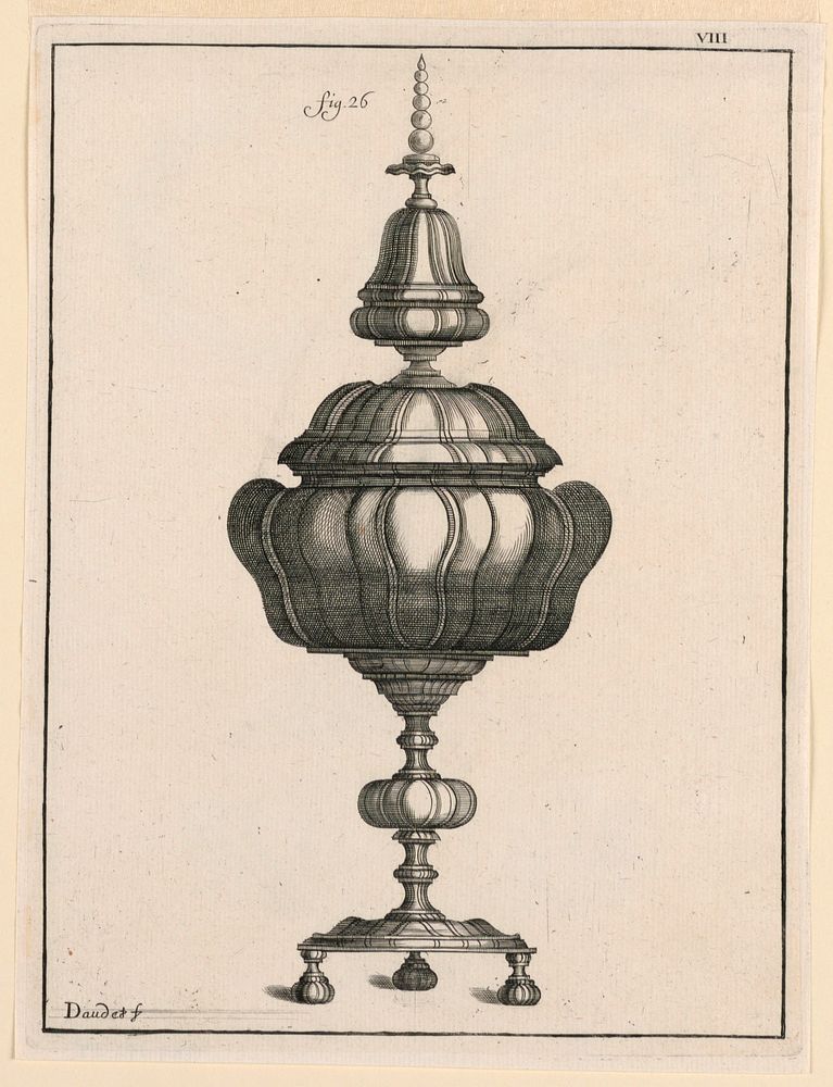 Plate 8, from Recueil d'ouvrages curieux de mathématique et de mécanique, ou description du cabinet de Monsieur Grollier de…