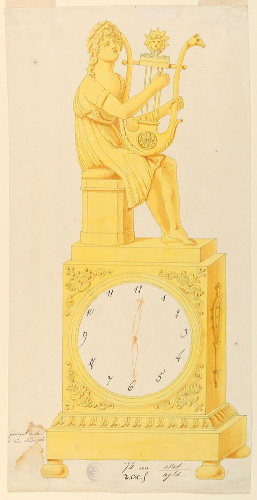 Design for a clock, attributed to Lefebvre Manufactory