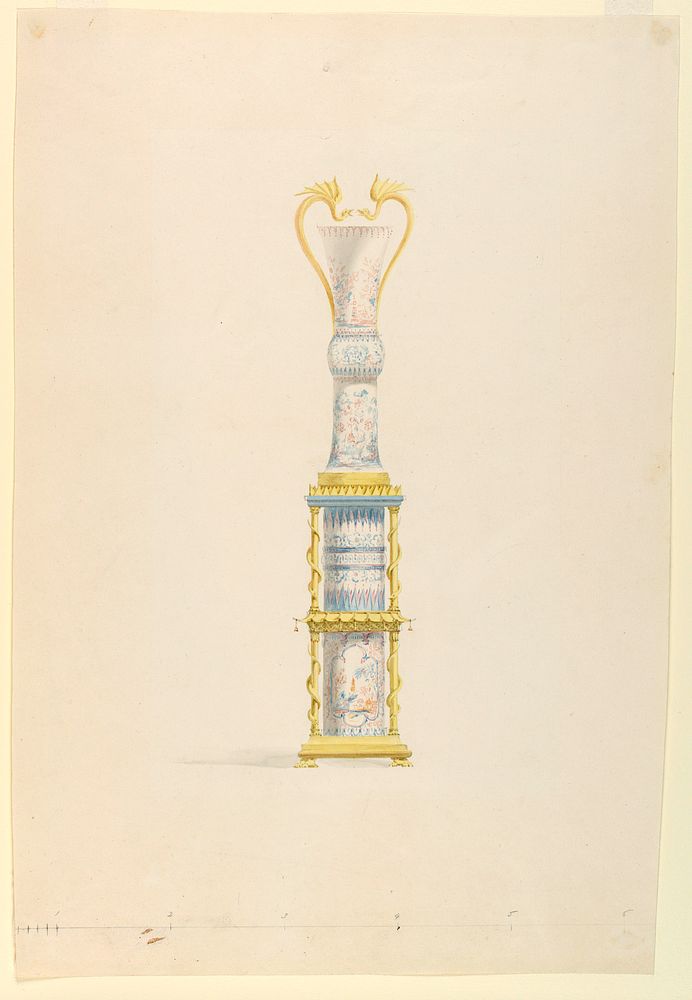 Mounted Chinese Vase on a Pedestal, for the Music Room, Brighton, Royal Pavilion