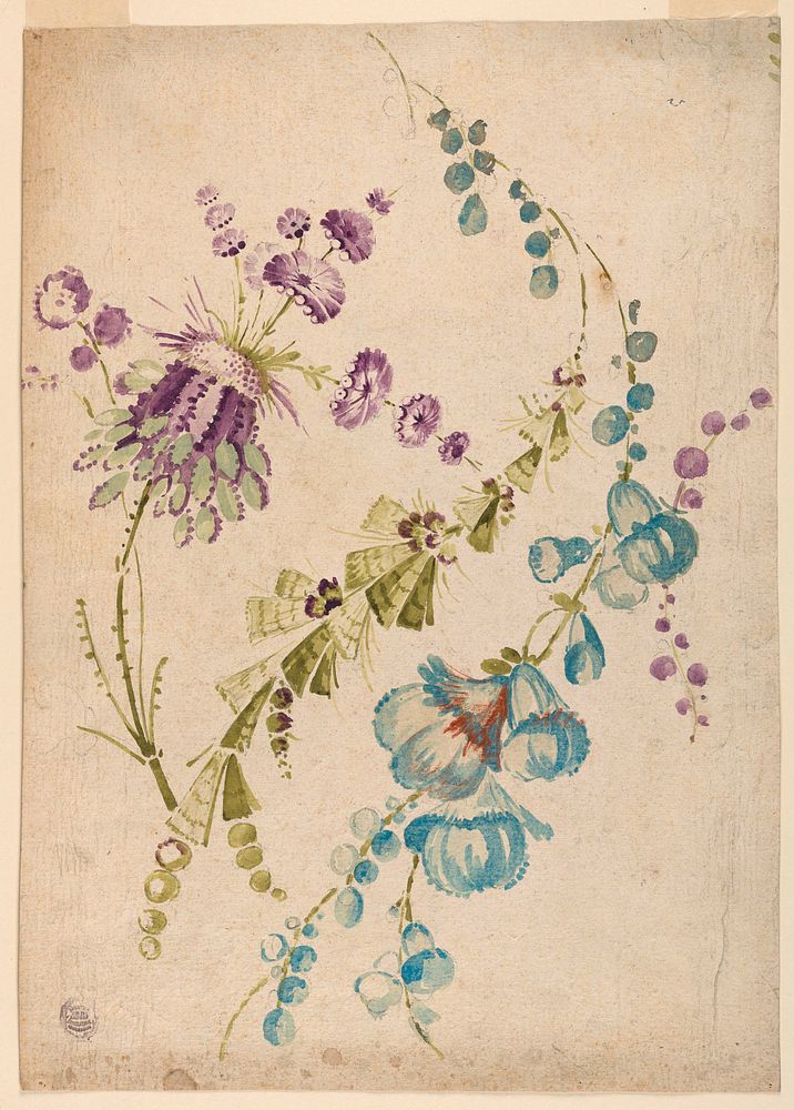 Study of Flower Boughs for Woven Textile
