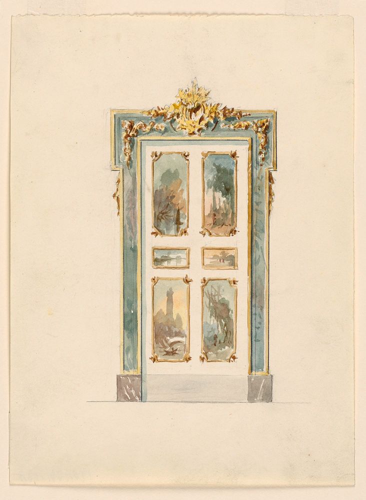 The elevation of a door in Rococo style by Domenico Torti
