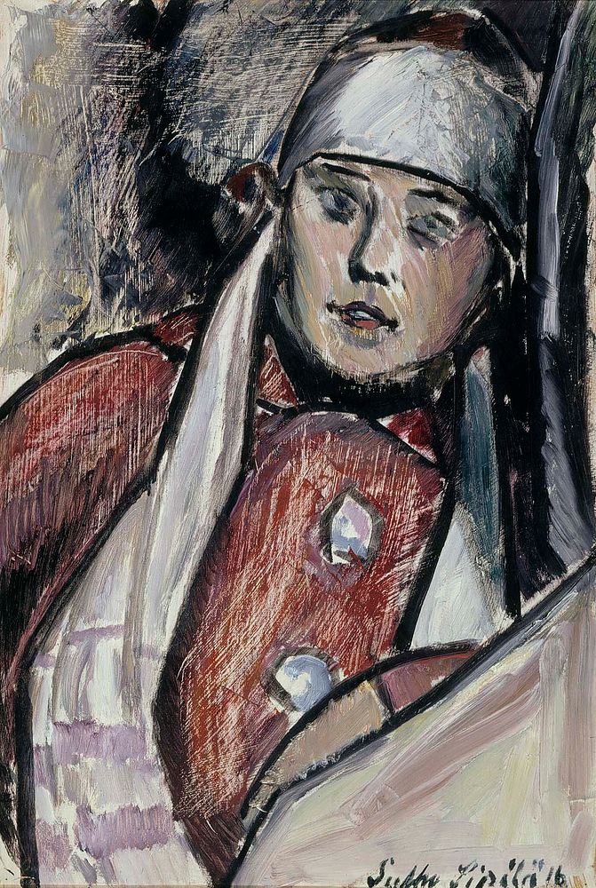 Woman in a white scarf, 1916 by Sulho Sipila
