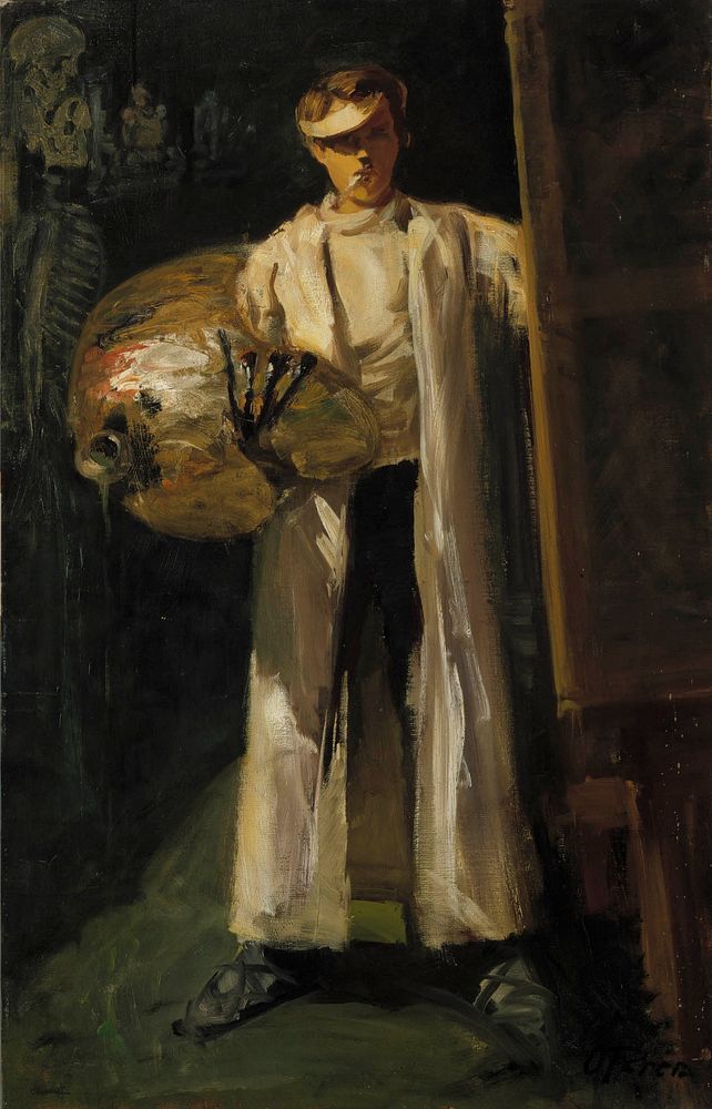 Self-portrait in electric light, 1914