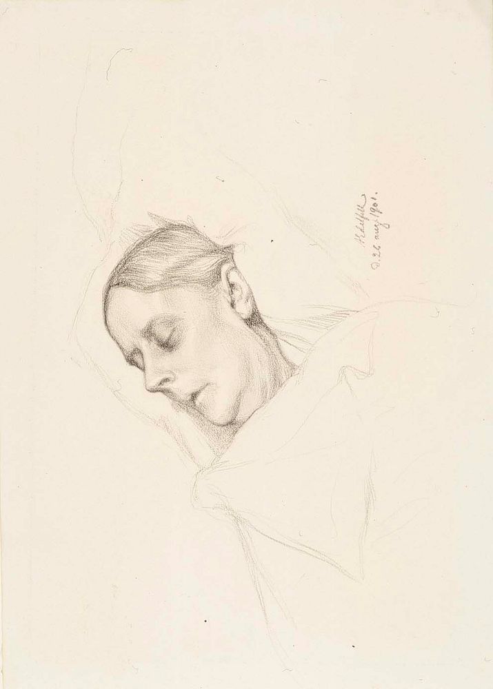Rouva alexandra edelfelt kuolinvuoteellaan, 1901 by Albert Edelfelt
