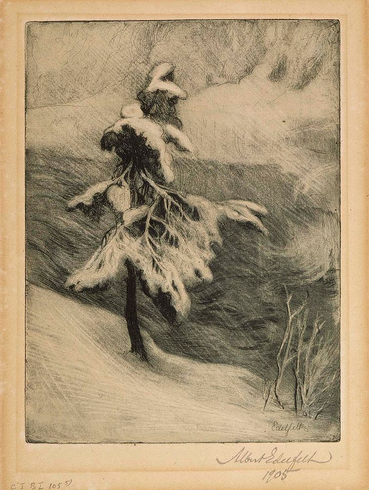 Imatra rapids in winter, 1905 by Albert Edelfelt