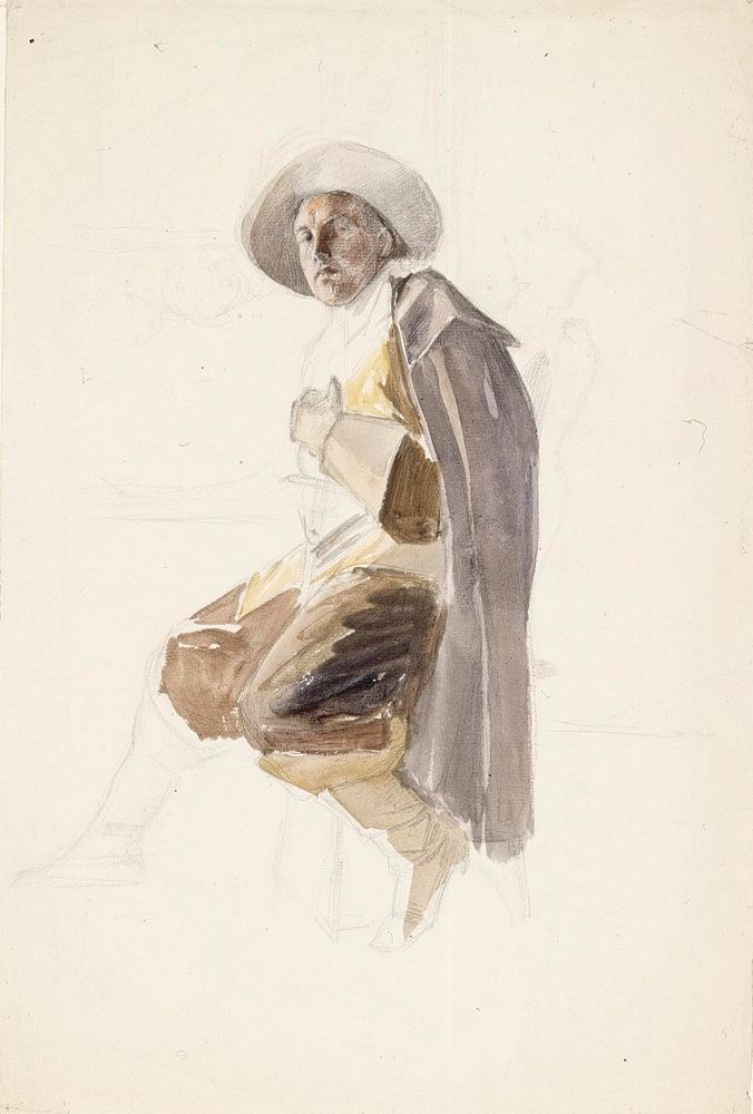 Nuori mies 1600-luvun soturin puvussa by Albert Edelfelt