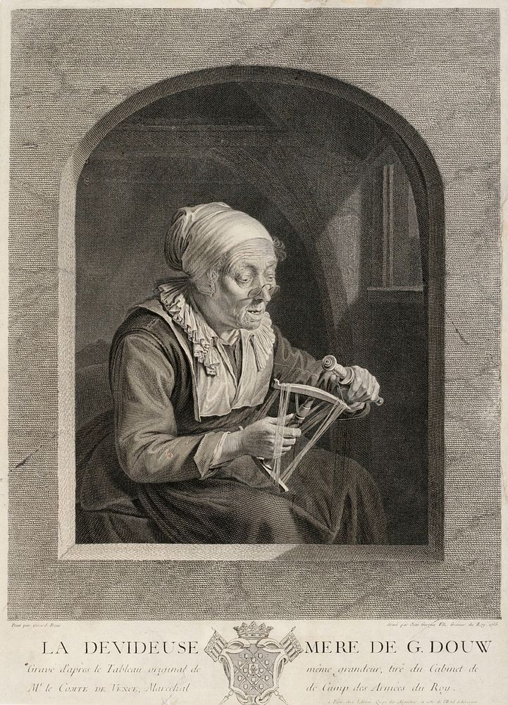 Gerard doun äiti lankaa vyyhtimässä, 1755
