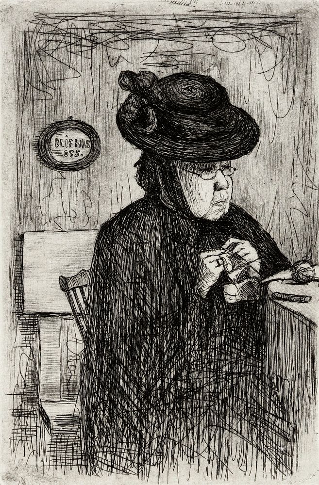 Täti kutoo, 1898 by Hugo Simberg