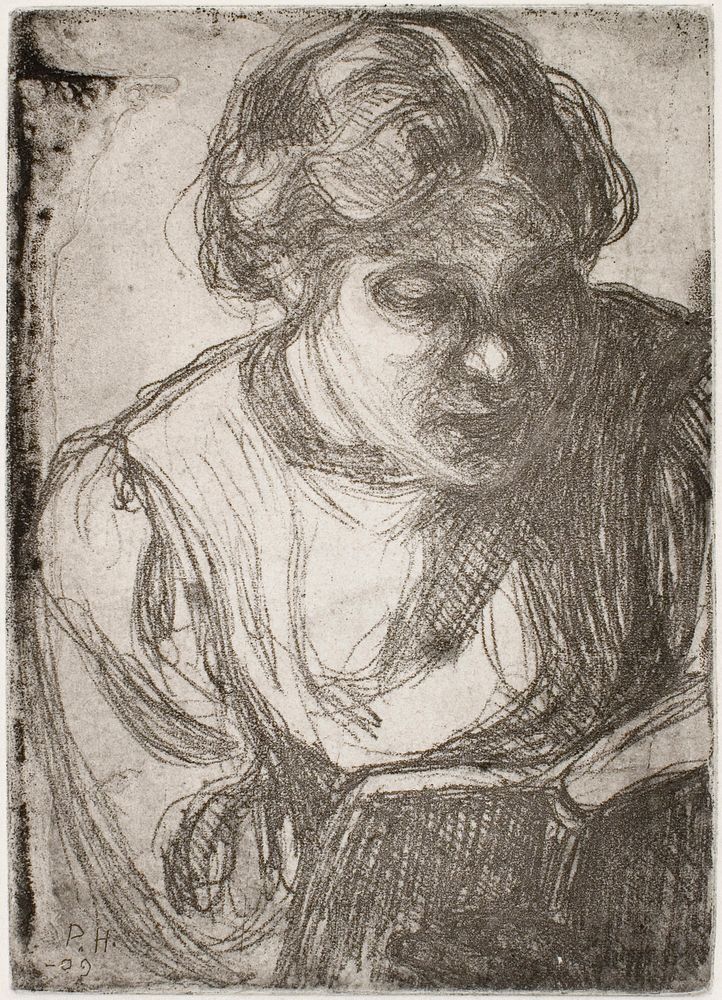 Girl reading (hilda tamminen), 1909