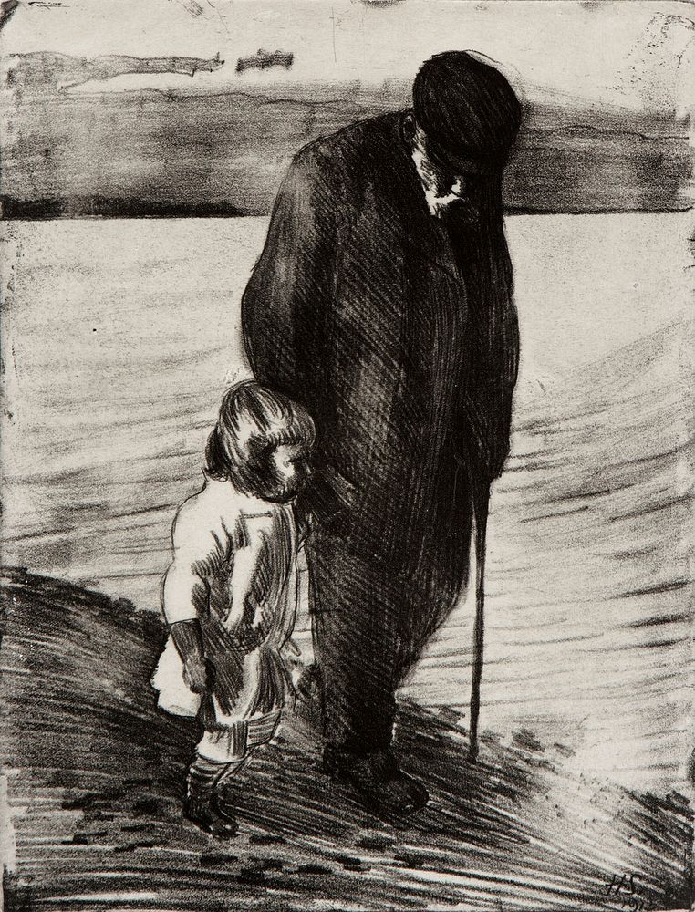 Old man and child ii, 1913 by Hugo Simberg