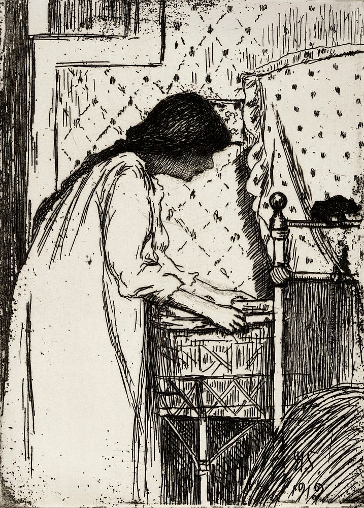 Vauvan korin ääressä, 1912 by Hugo Simberg