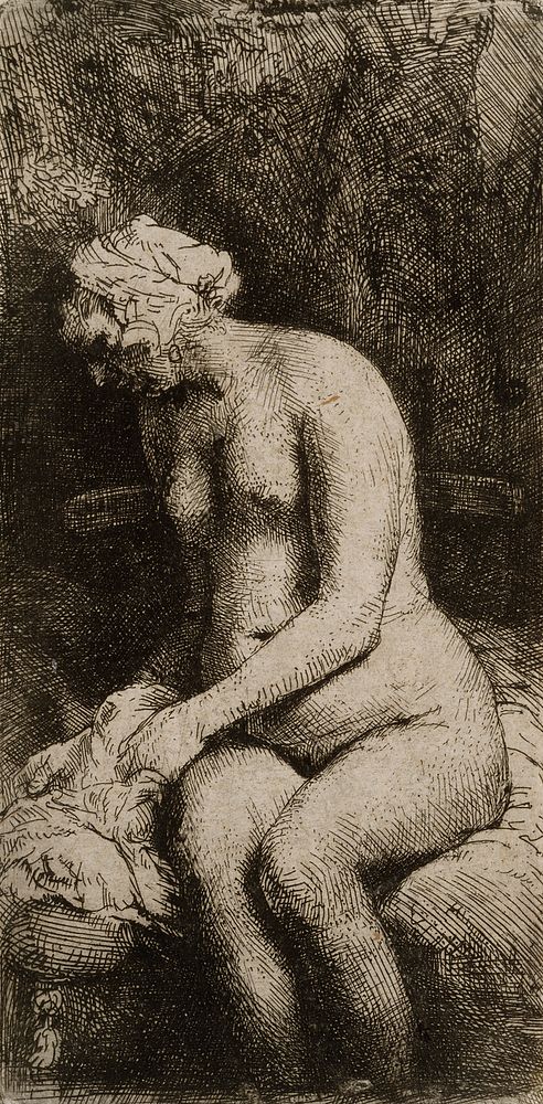 Seated nude, 1658 by Rembrandt van Rijn
