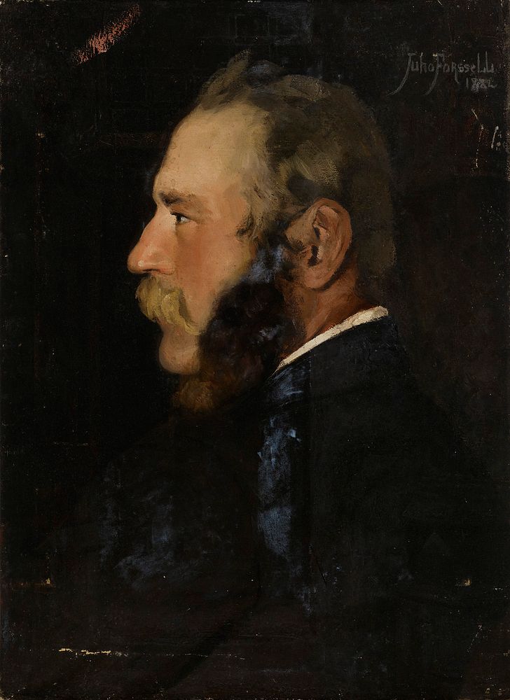 Miehen pää, harjoitelma, 1882