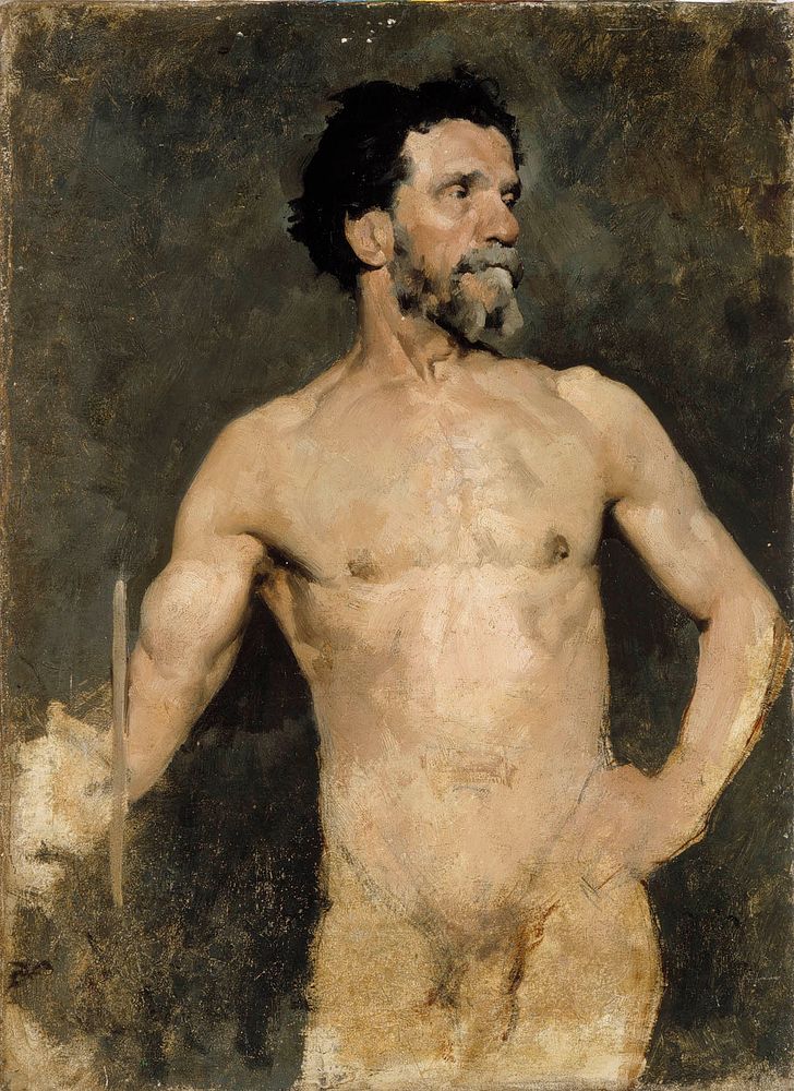 Male model, study, 1874 - 1875 by Albert Edelfelt