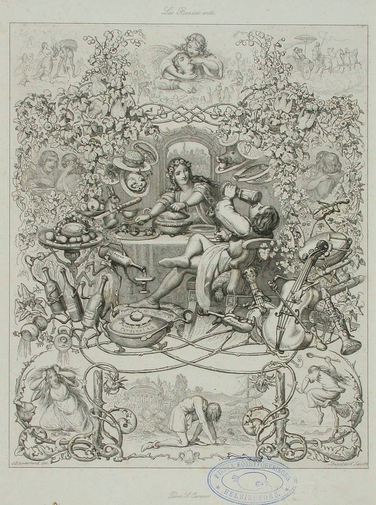 Les beaux arts, allegoria, 1843